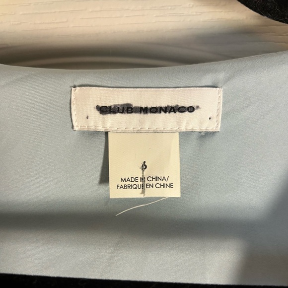 Blue and black print mini dress, long sleeve. Club Monaco size 6 - Picture 2 of 4